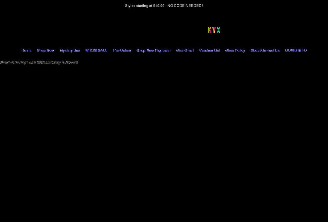 kyxshoes.com shopify website screenshot