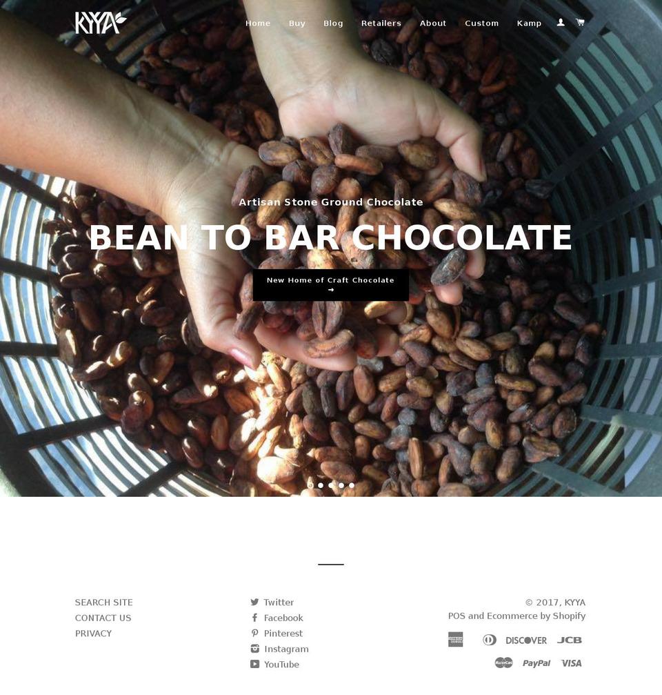 kyyachocolate.com shopify website screenshot