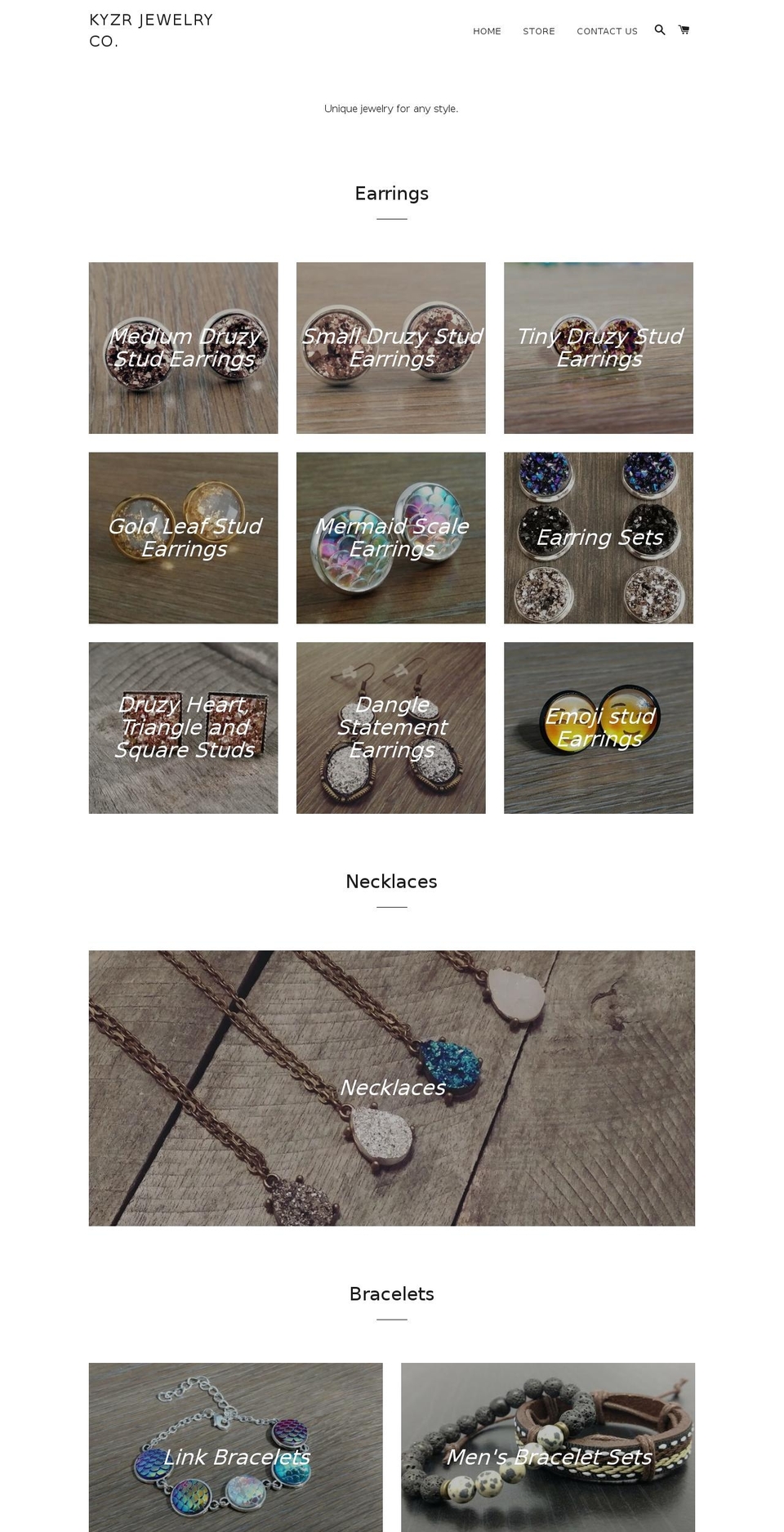 kyzrjewelryco.com shopify website screenshot