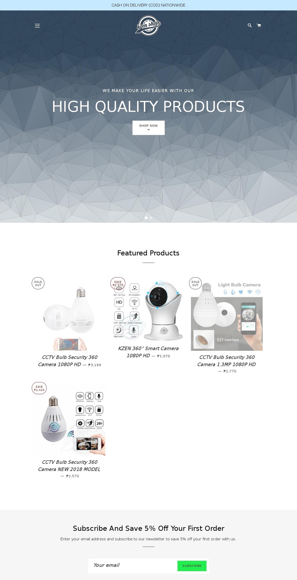 kzenshop.com — Shopify storefront screenshot