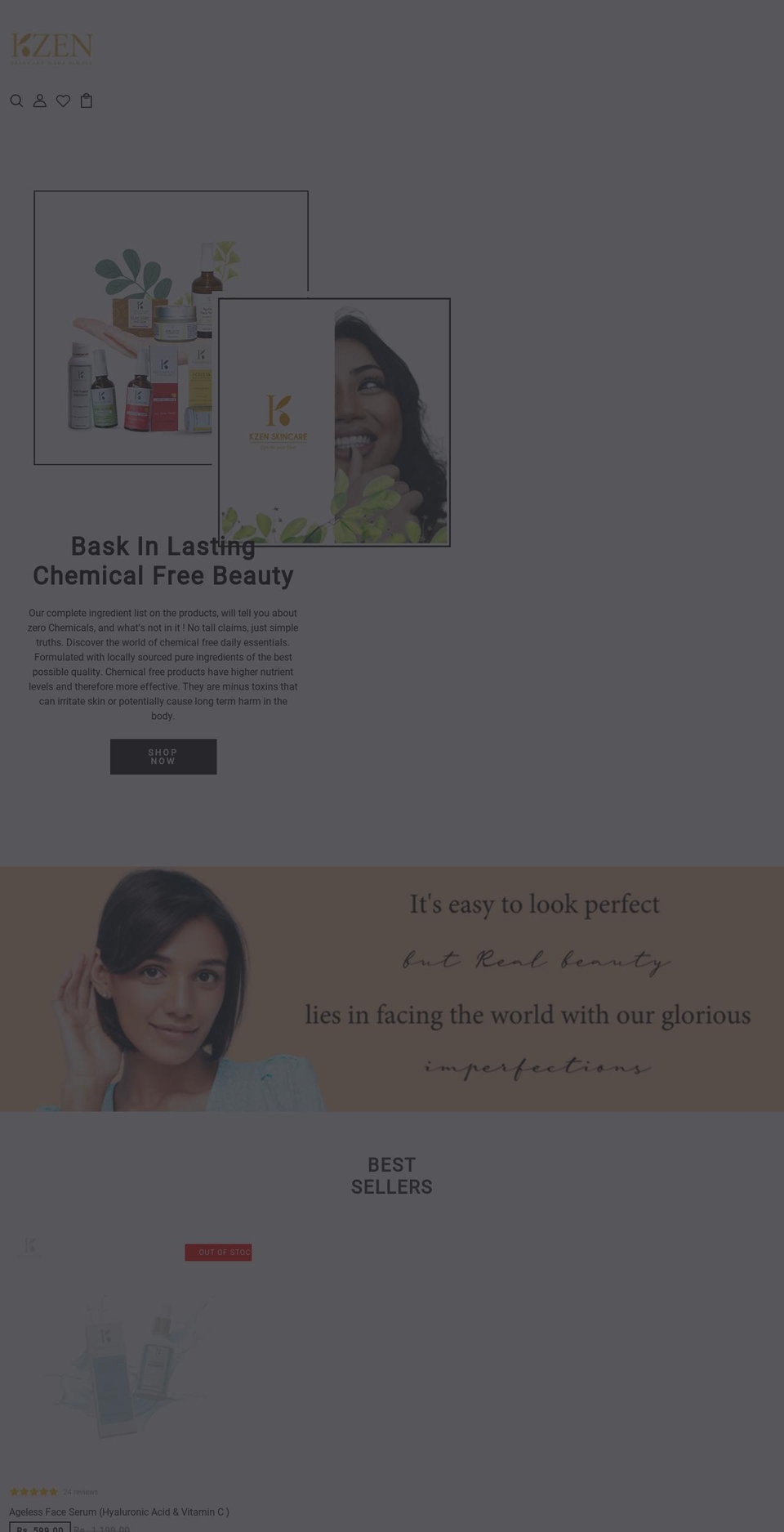 Keangam-home- Shopify theme site example kzenskincare.com