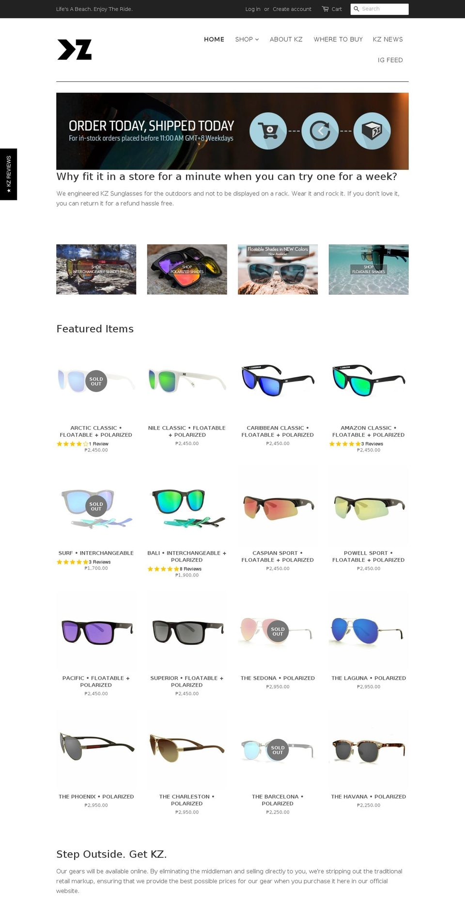 kzgearph.com — Shopify storefront screenshot