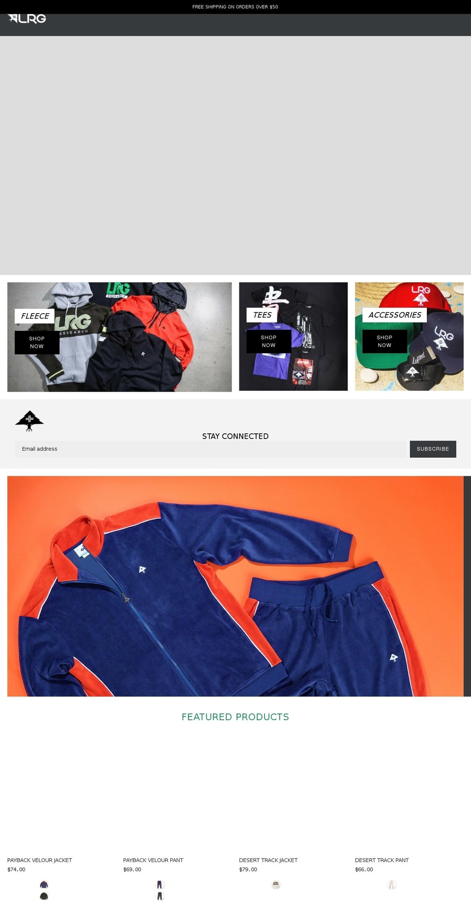 l-r-g.com shopify website screenshot