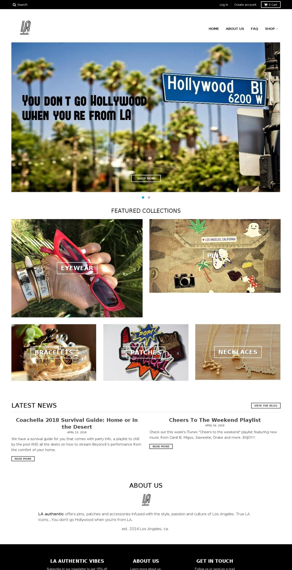 la-authentic.com — Shopify storefront screenshot