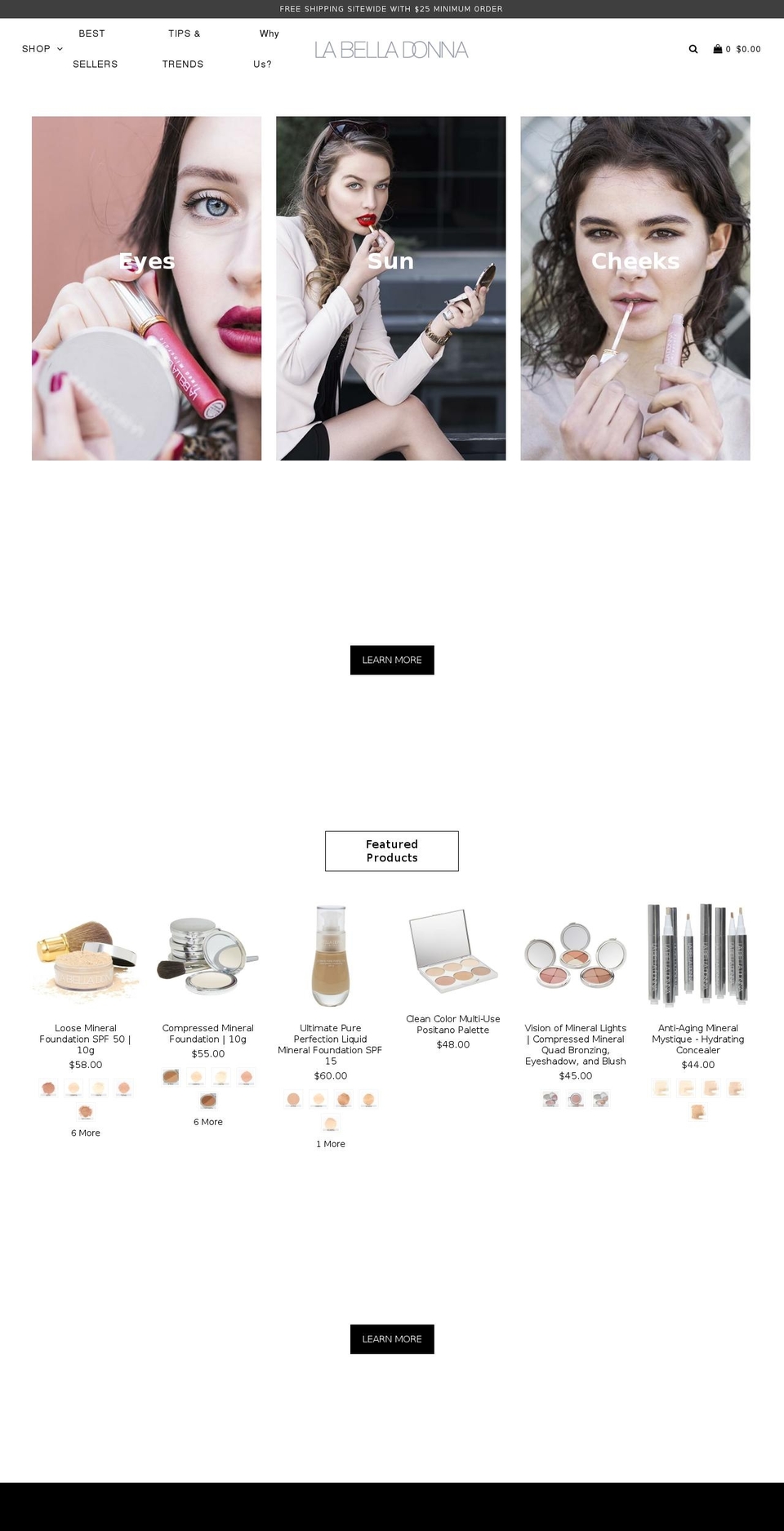 la-bella-donna-minerals.myshopify.com shopify website screenshot