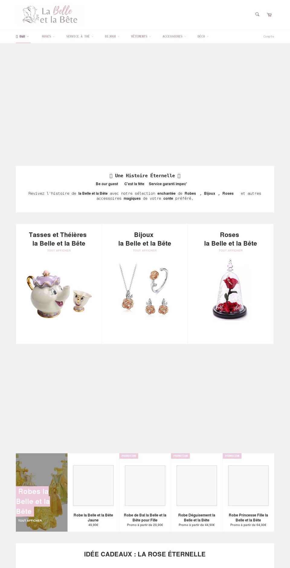 la-belle-et-la-bete.fr shopify website screenshot