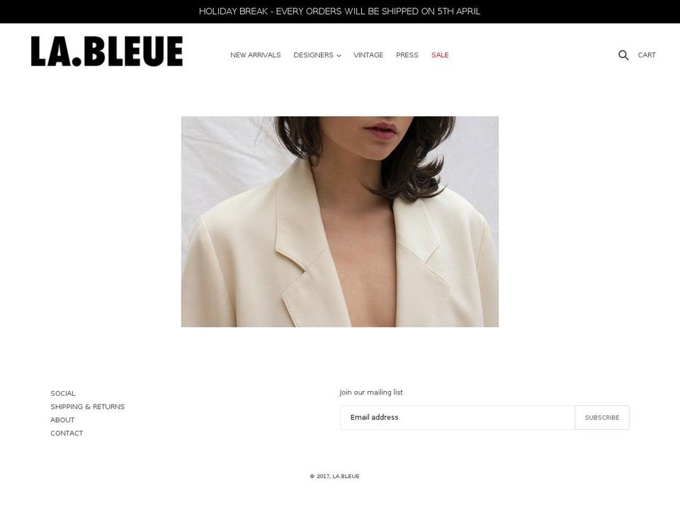 la-bleue.myshopify.com shopify website screenshot