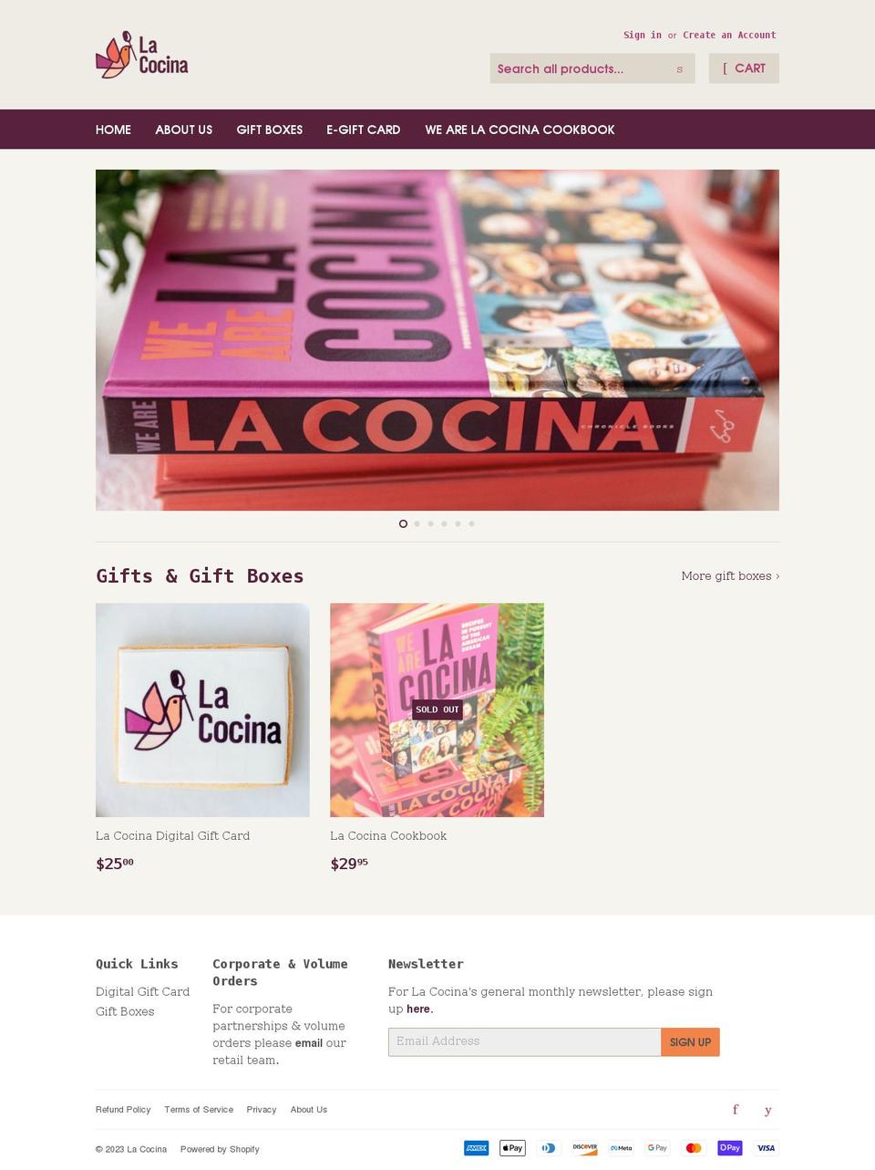 la-cocina-sf-store.myshopify.com shopify website screenshot