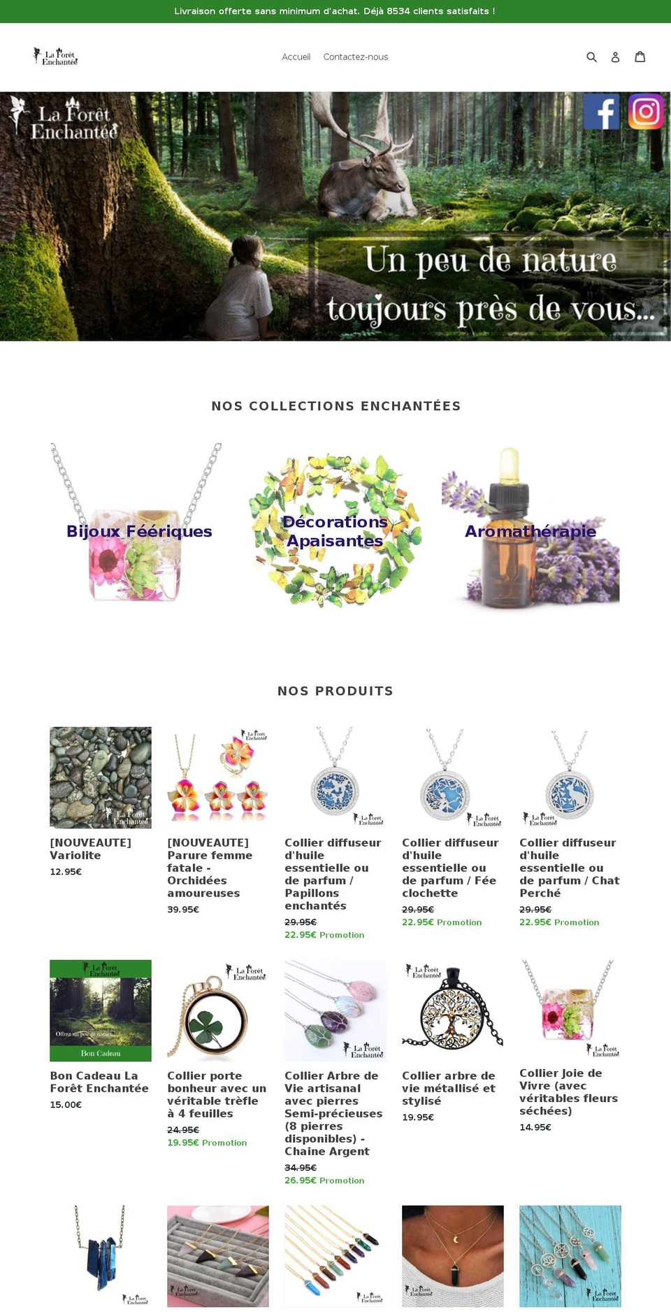 la-foret-enchantee.com — Shopify storefront screenshot