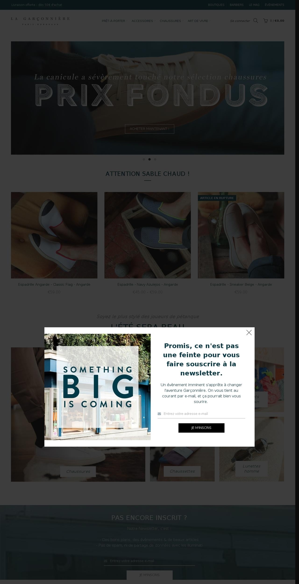 la-garconniere.fr shopify website screenshot