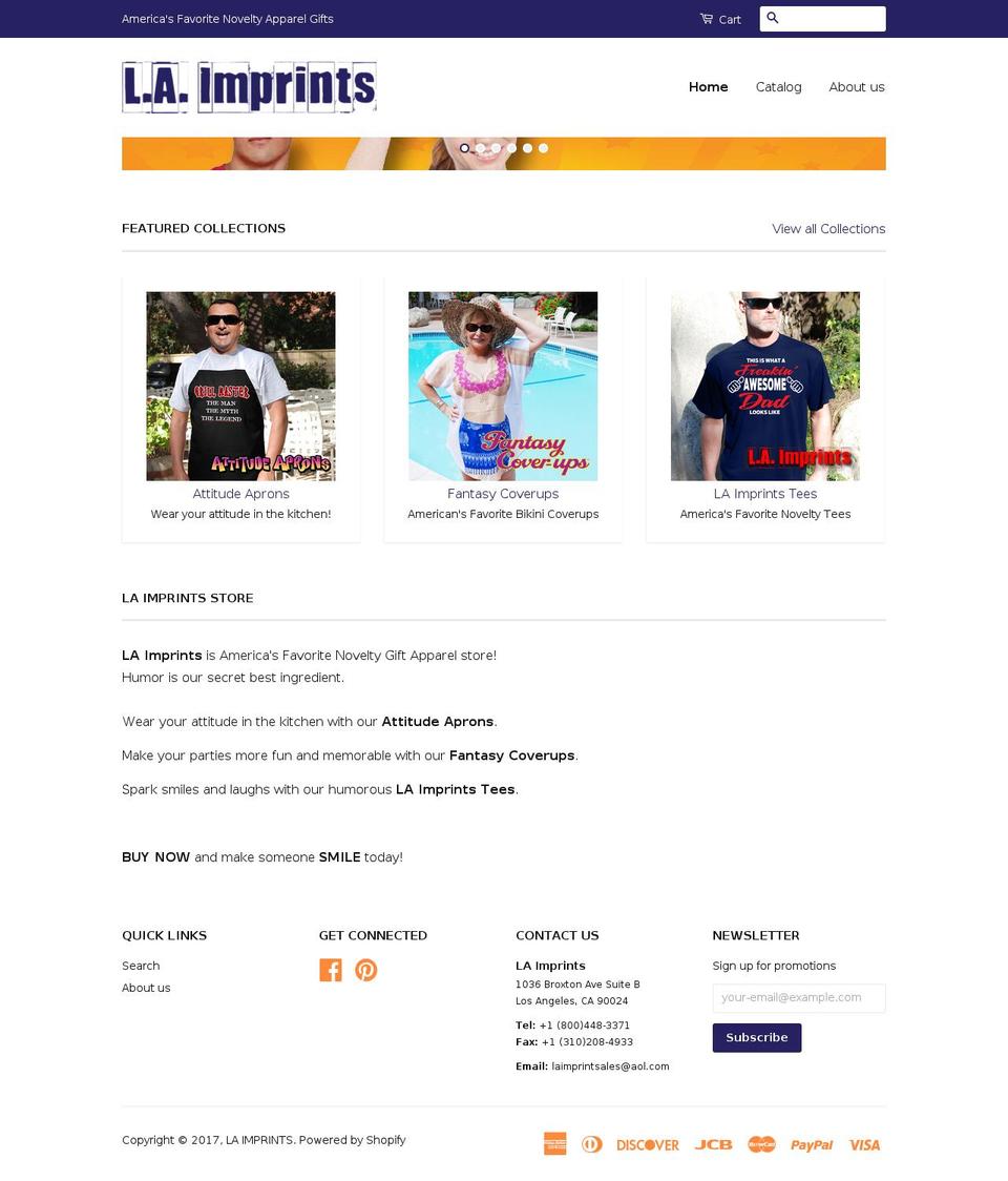 la-imprints.com shopify website screenshot