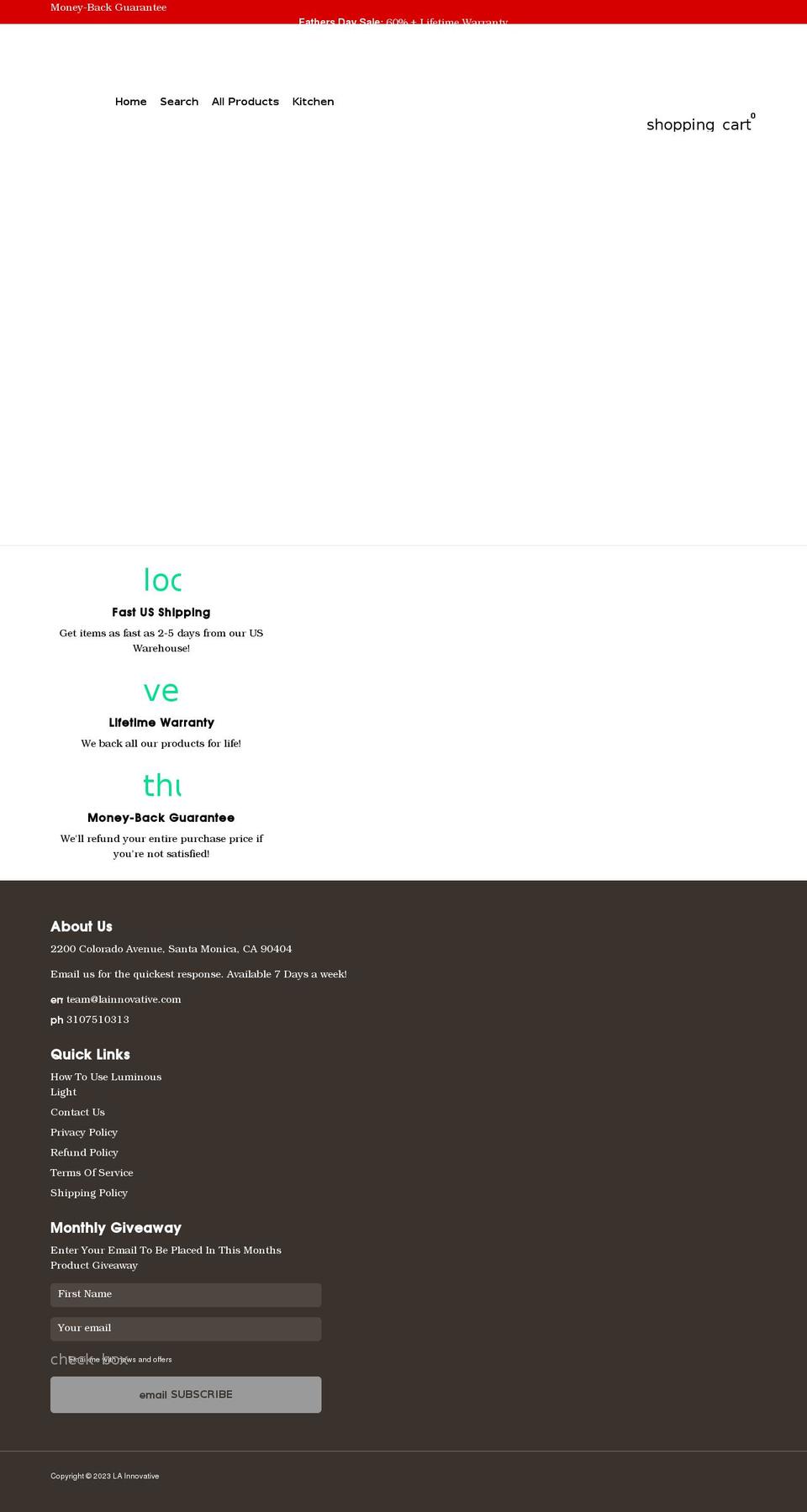 la-innovative.myshopify.com shopify website screenshot