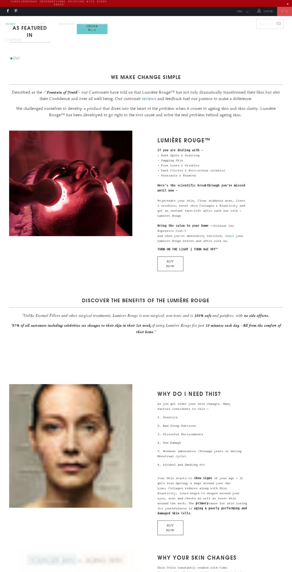 la-lumiererouge.com shopify website screenshot