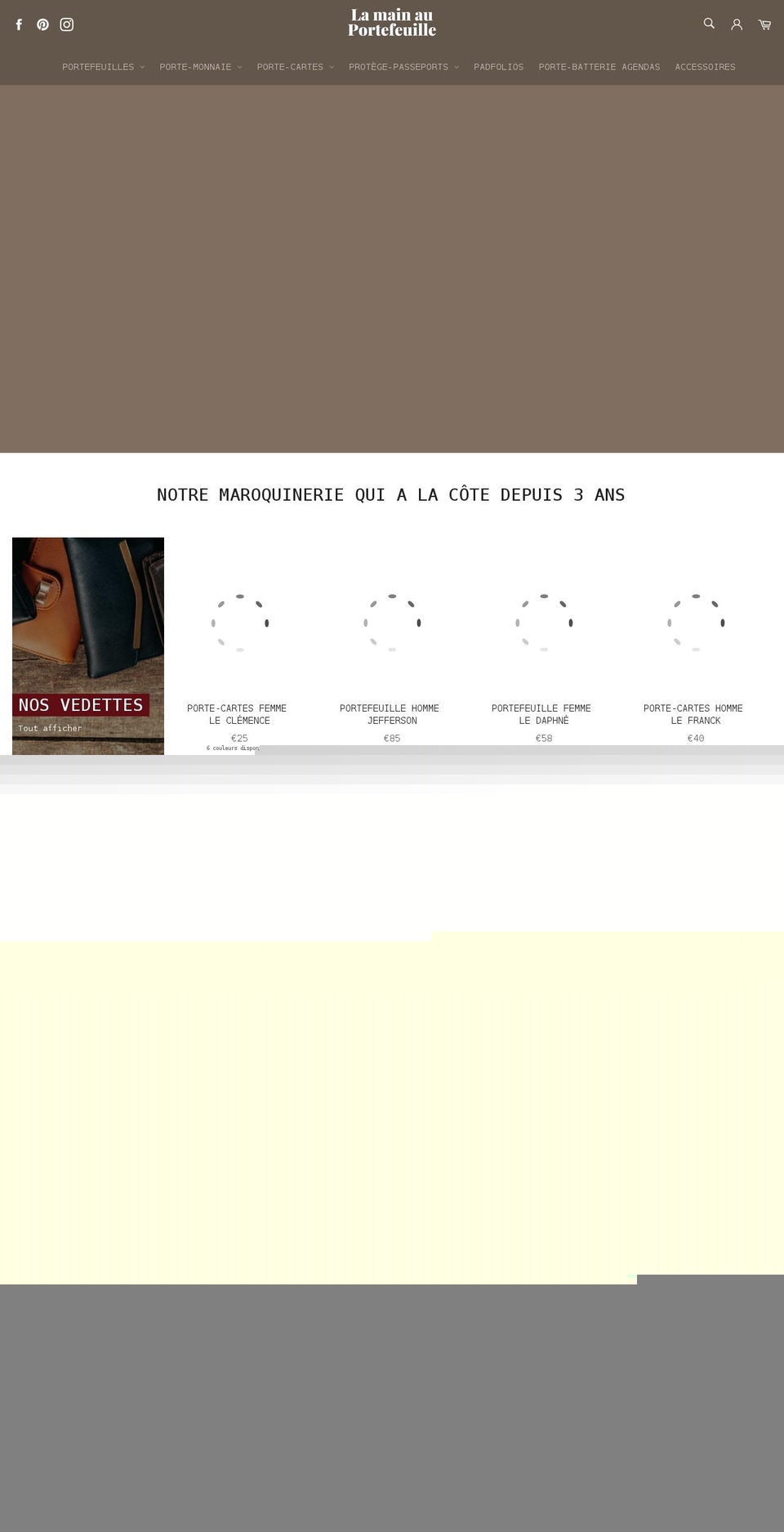 la-main-au-portefeuille.com shopify website screenshot