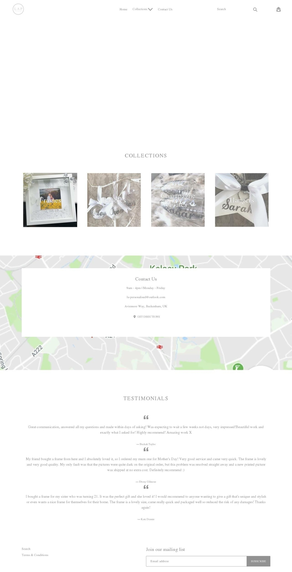 la-personalised.com — Shopify storefront screenshot