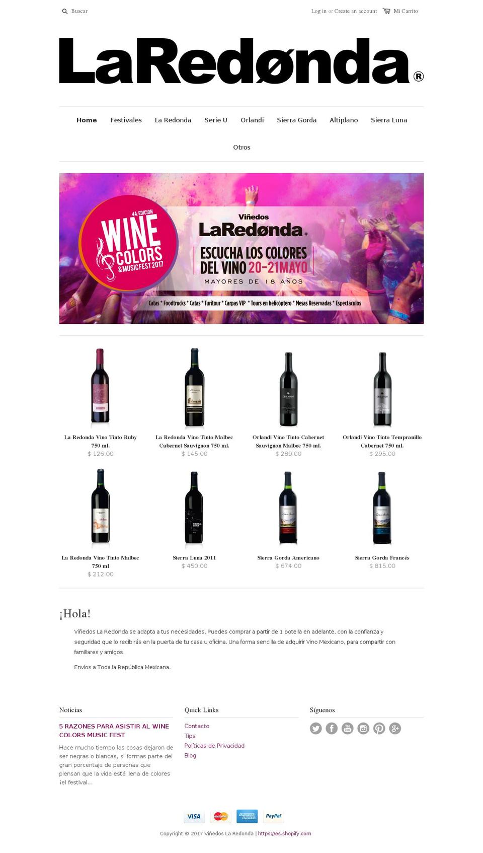 la-redonda.myshopify.com shopify website screenshot