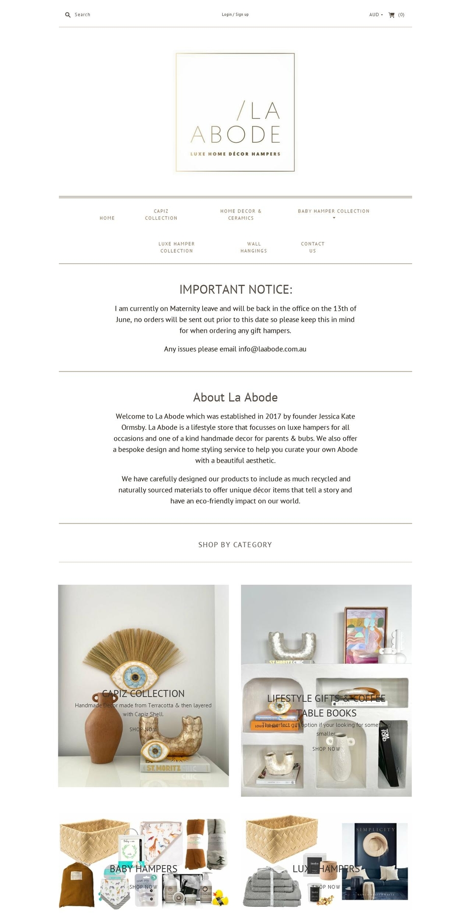 laabode.com.au shopify website screenshot