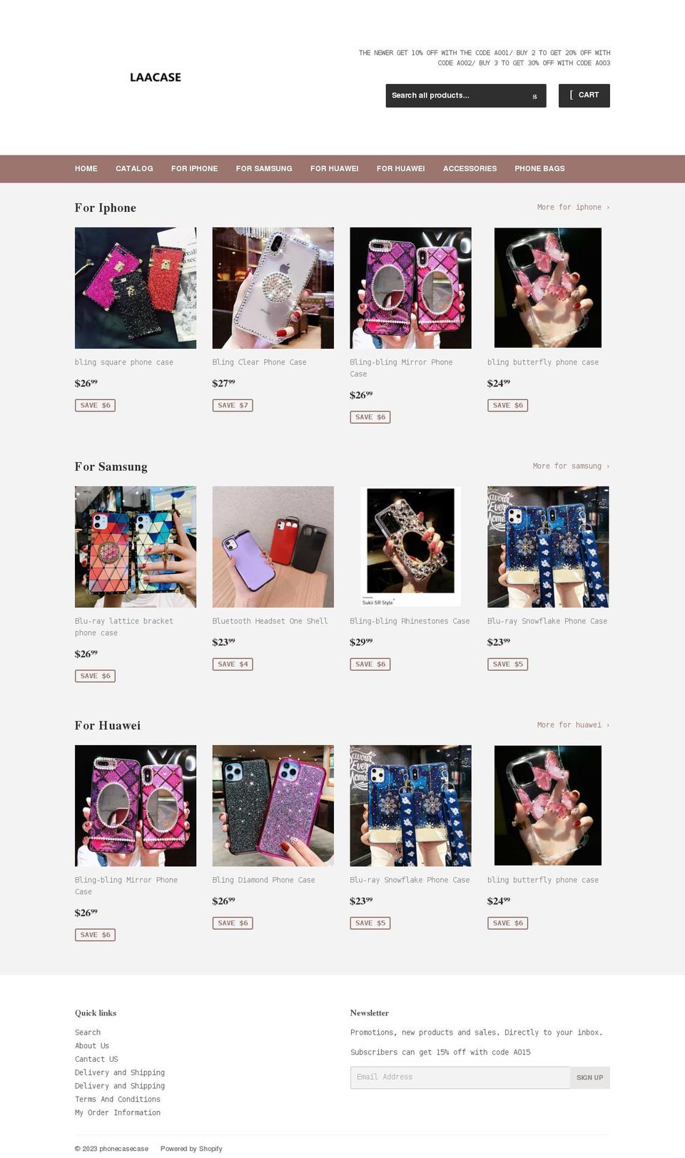 laacase.com shopify website screenshot