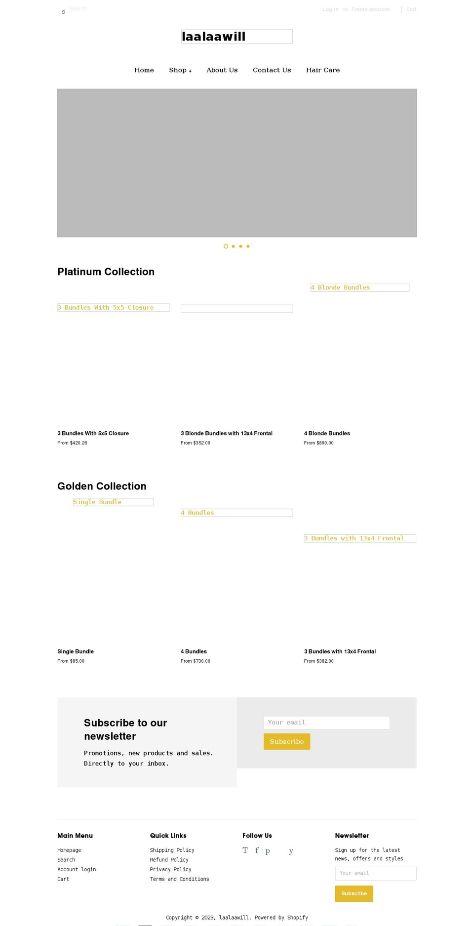 laalaawill.com shopify website screenshot