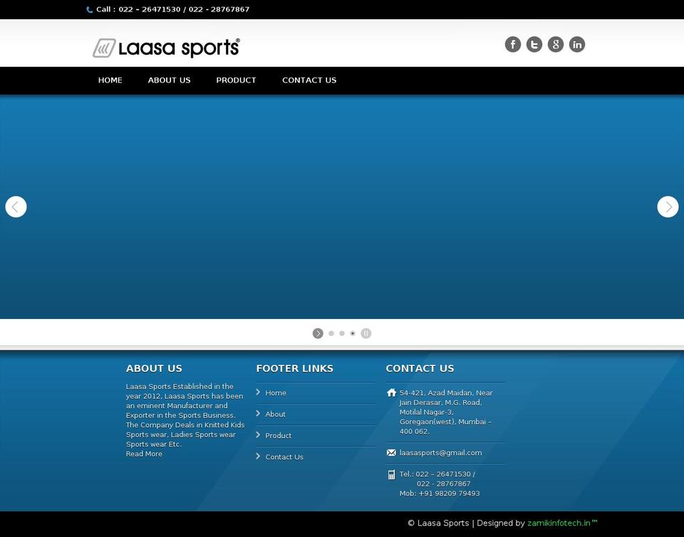 laasasports.com shopify website screenshot