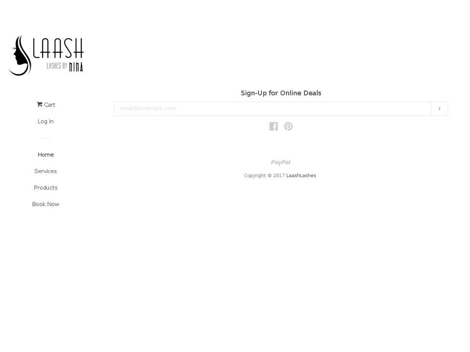 laashlashes.com shopify website screenshot