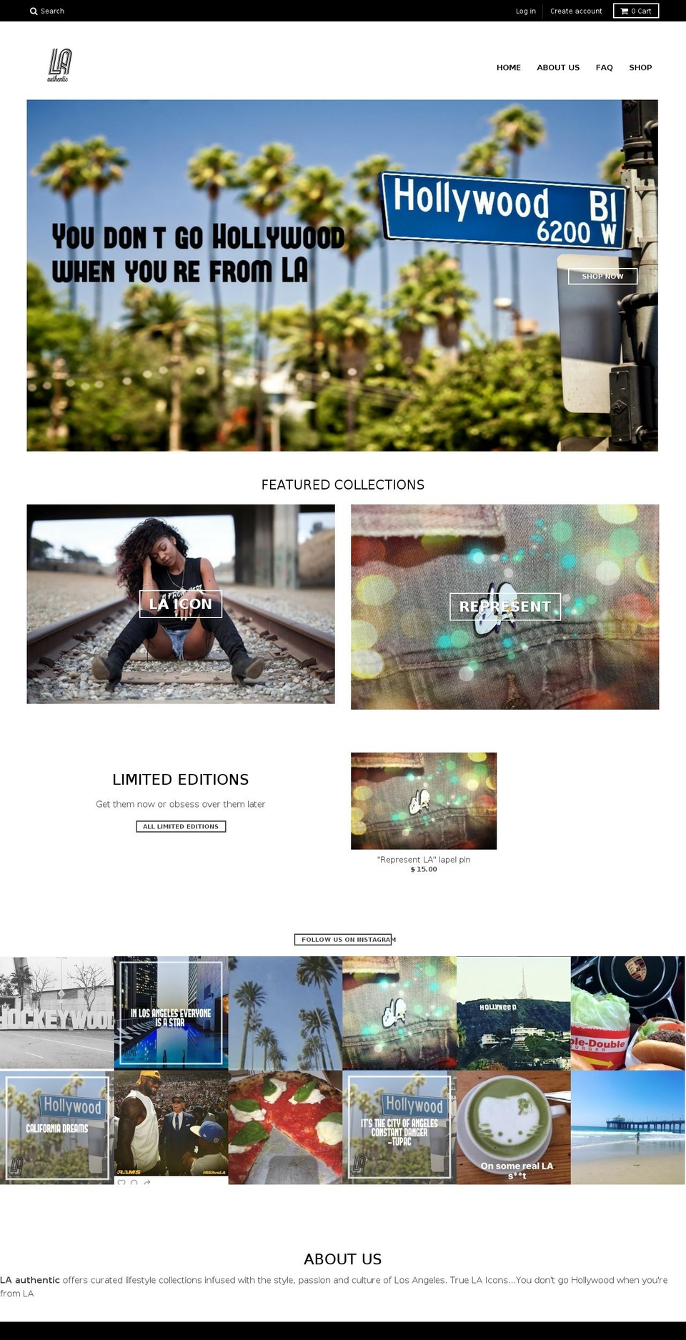 laauthentic.com shopify website screenshot