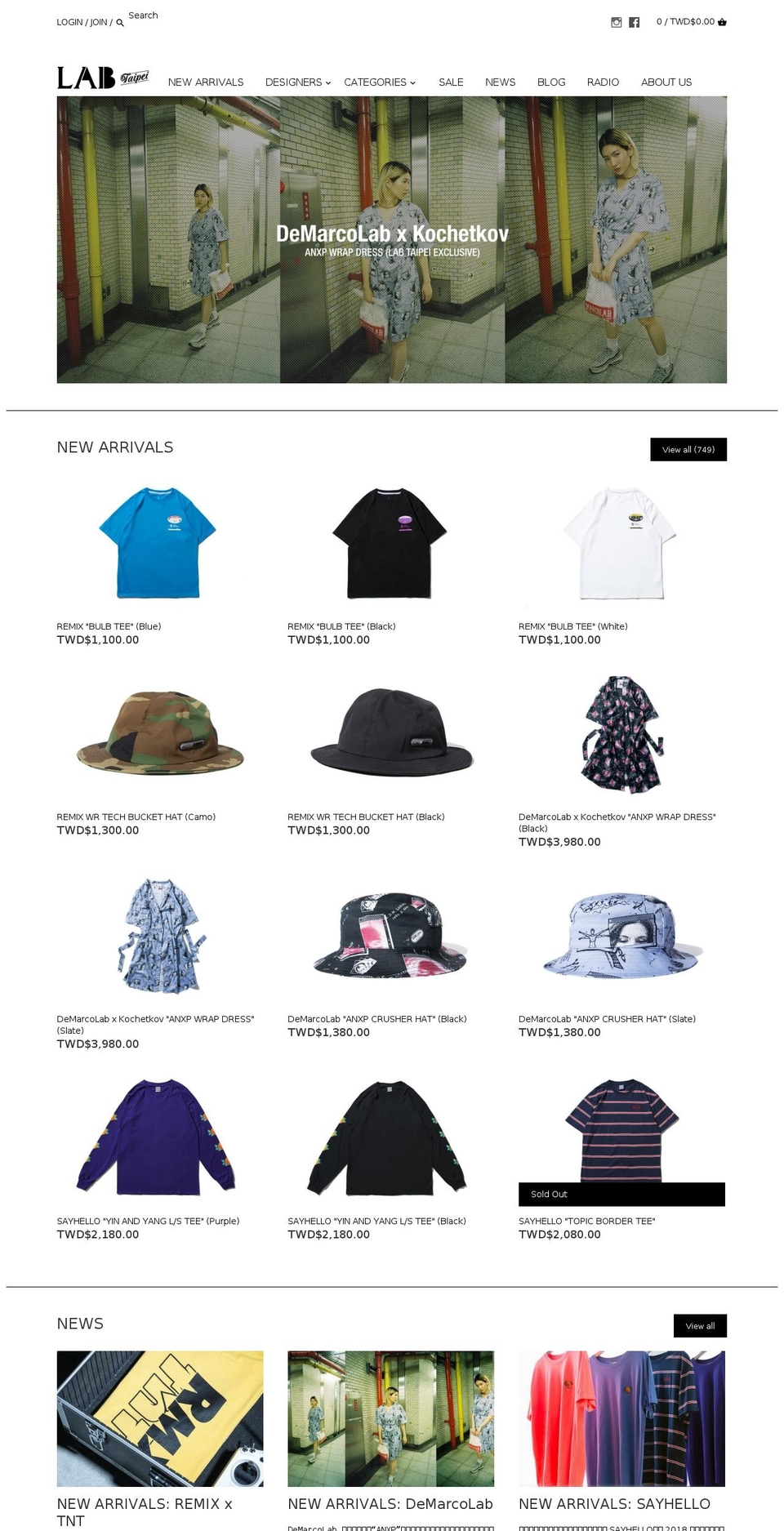 lab-taipei.com shopify website screenshot