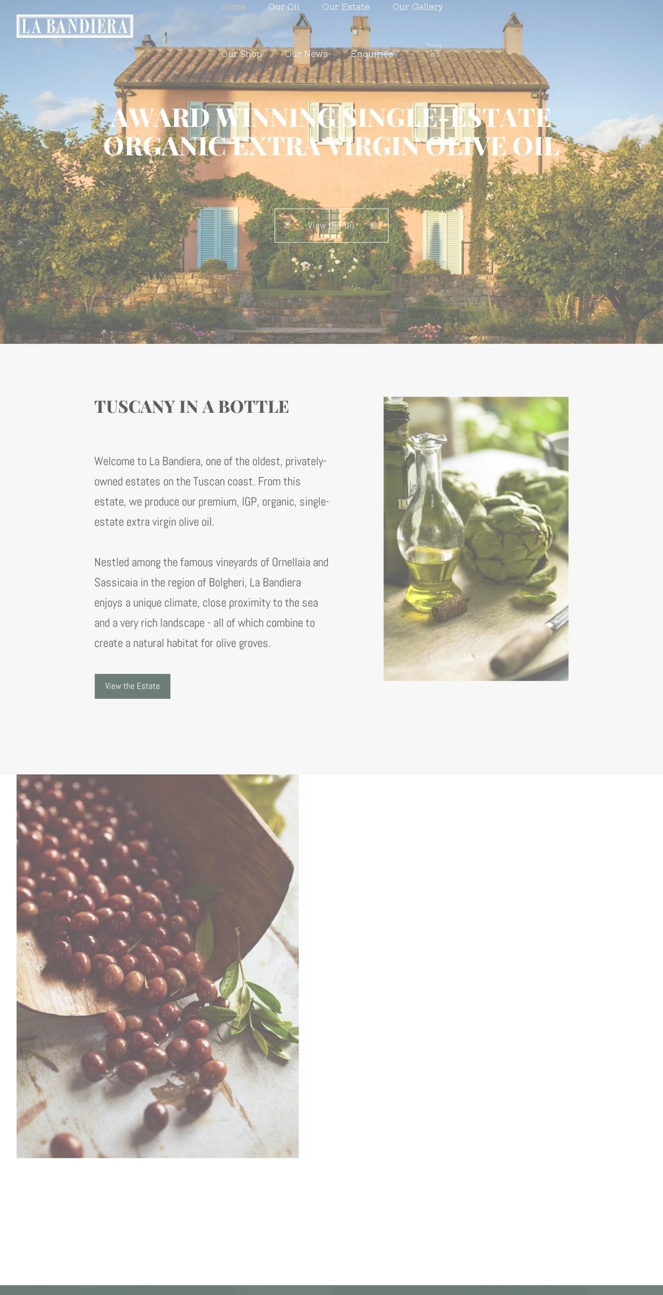 labandieraoliveoil.com shopify website screenshot