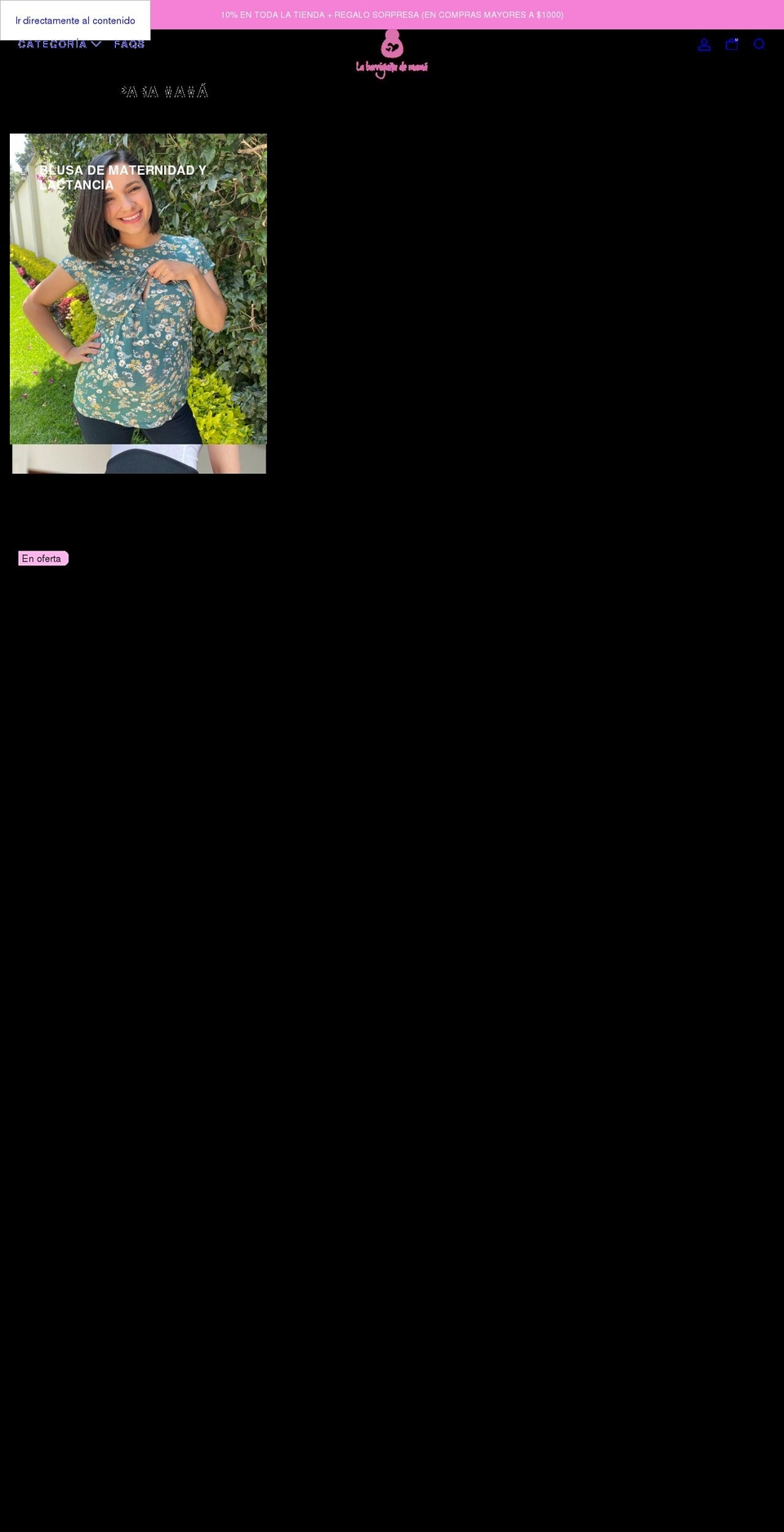labarriguitademama.com — Shopify storefront screenshot