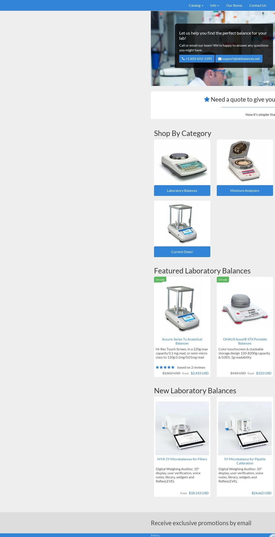 LabSupify BS3 Shopify theme site example labbalances.net