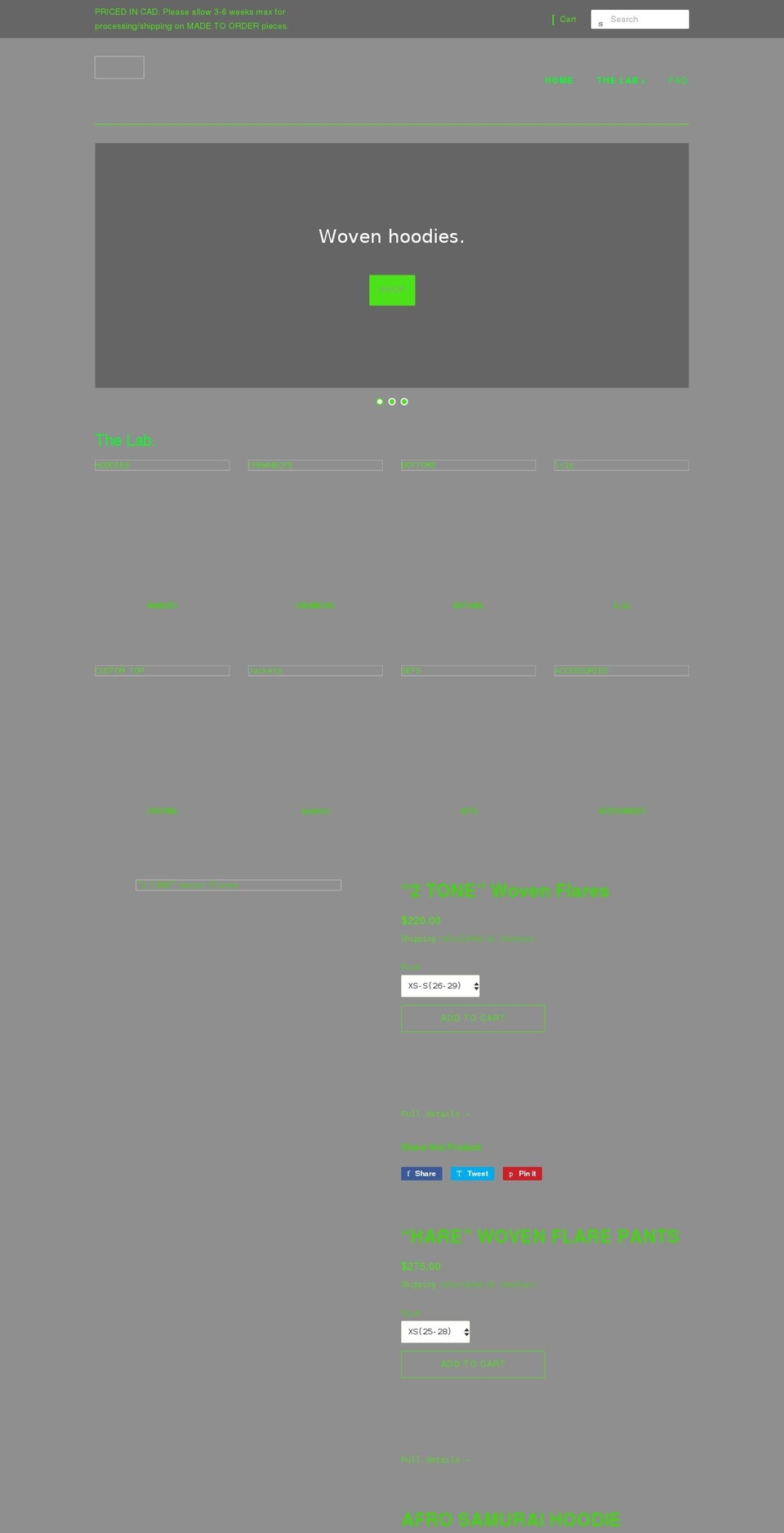labcarty.com shopify website screenshot