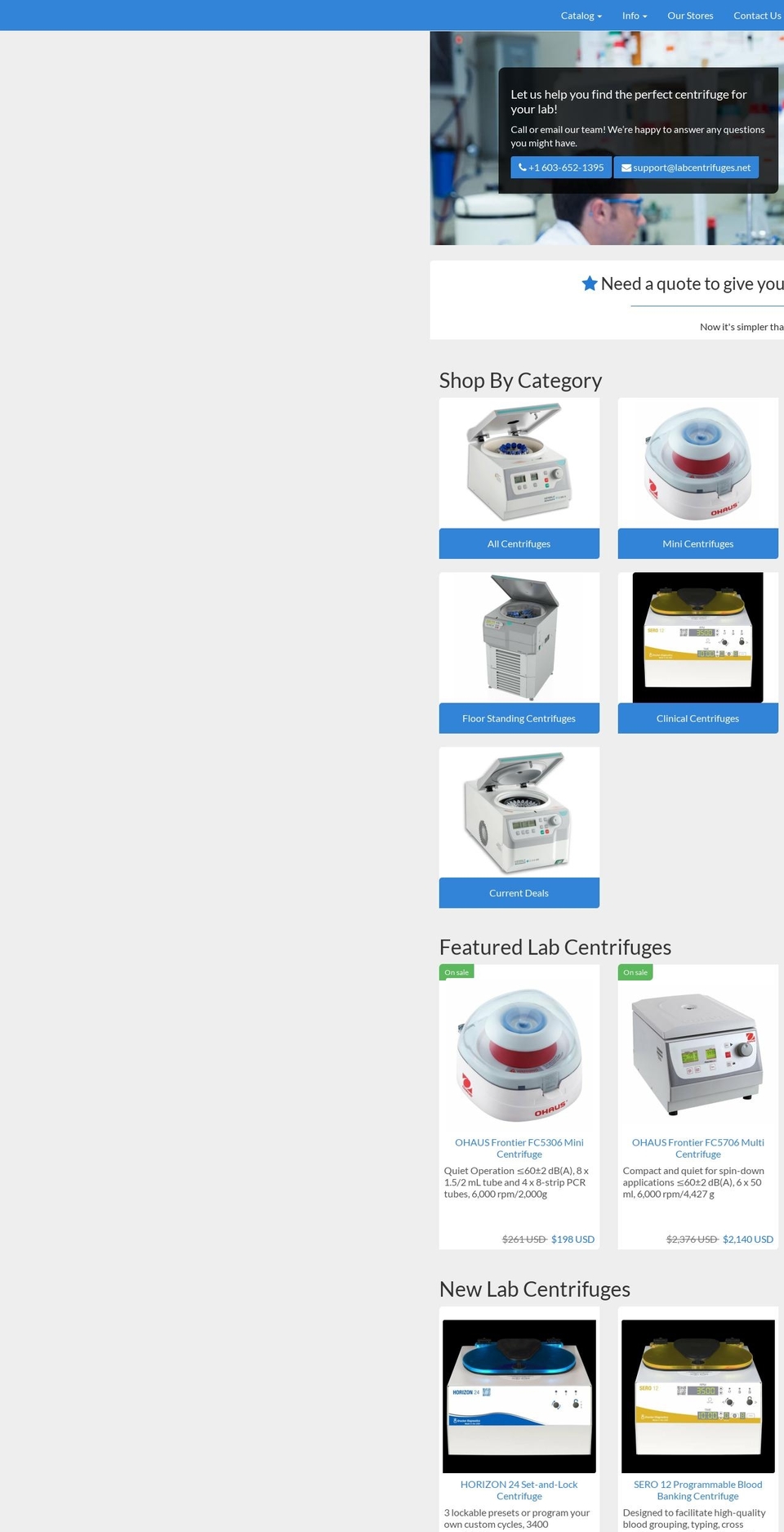 Labsupify BS Shopify theme site example labcentrifuges.net