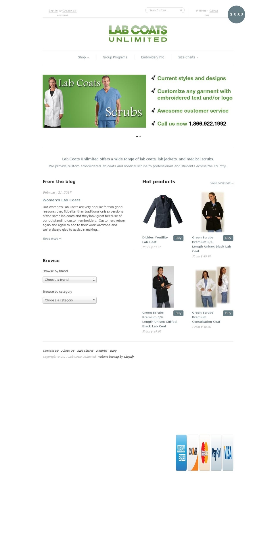 labcoatsunlimited.com shopify website screenshot