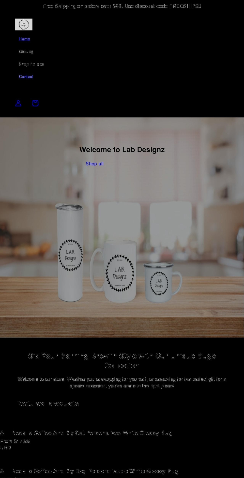 labdesignz.com shopify website screenshot