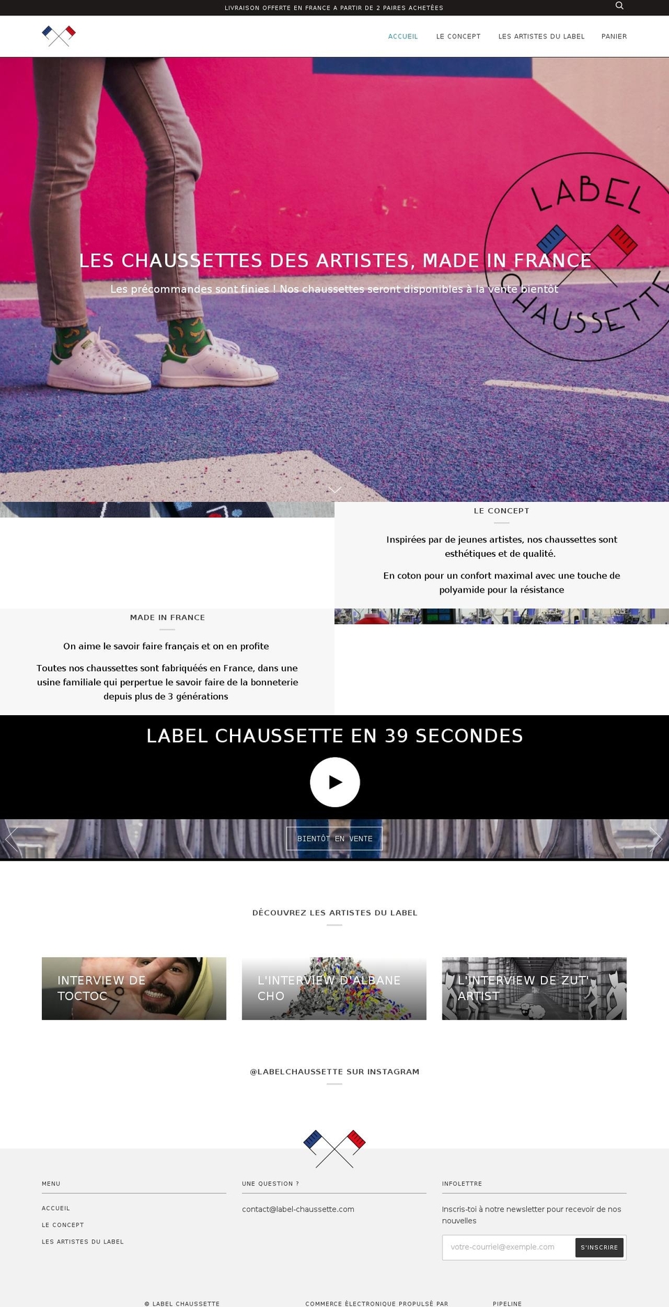 label-chaussette.com — Shopify storefront screenshot