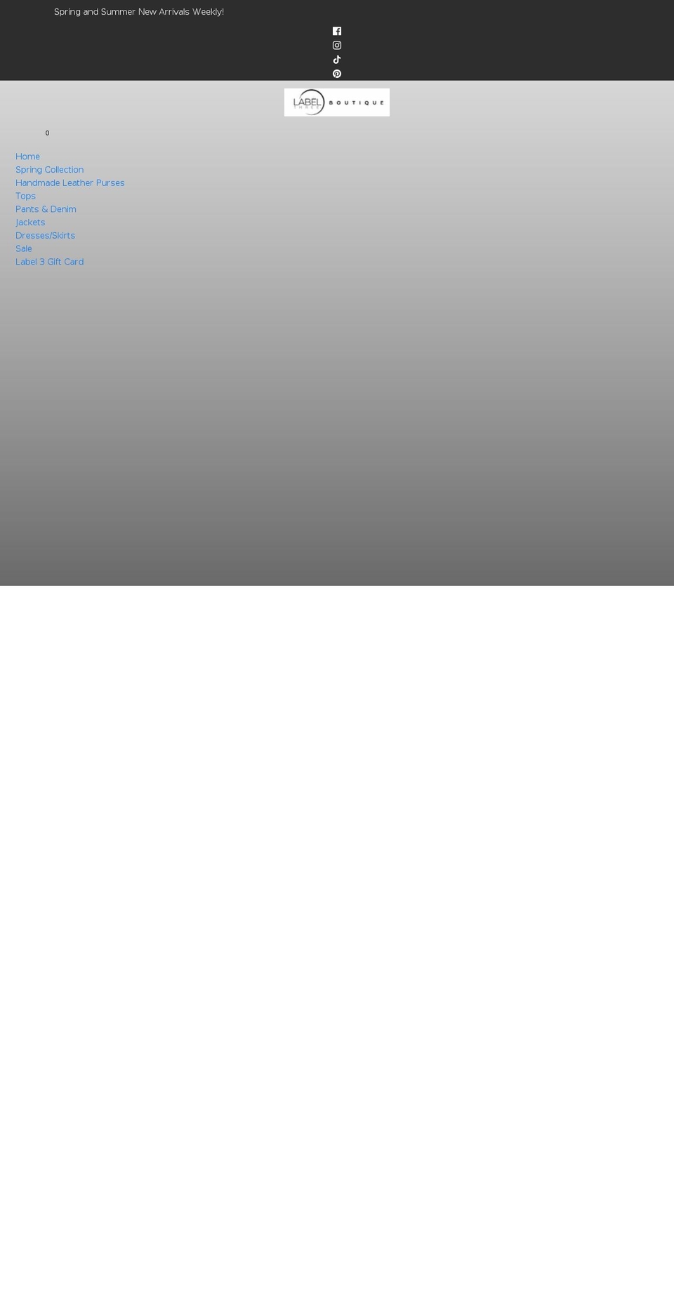 label3boutique.com shopify website screenshot