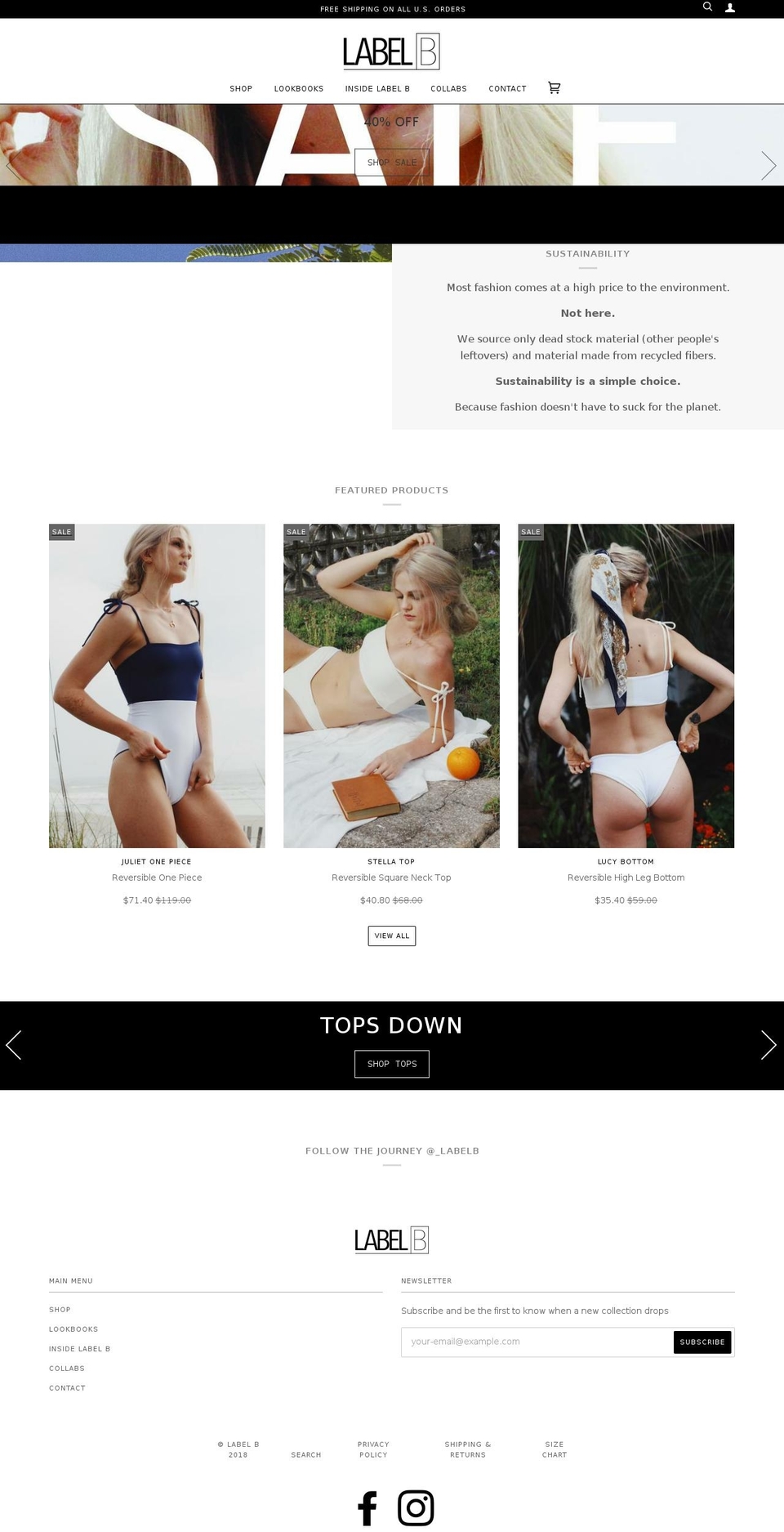 labelb.com shopify website screenshot