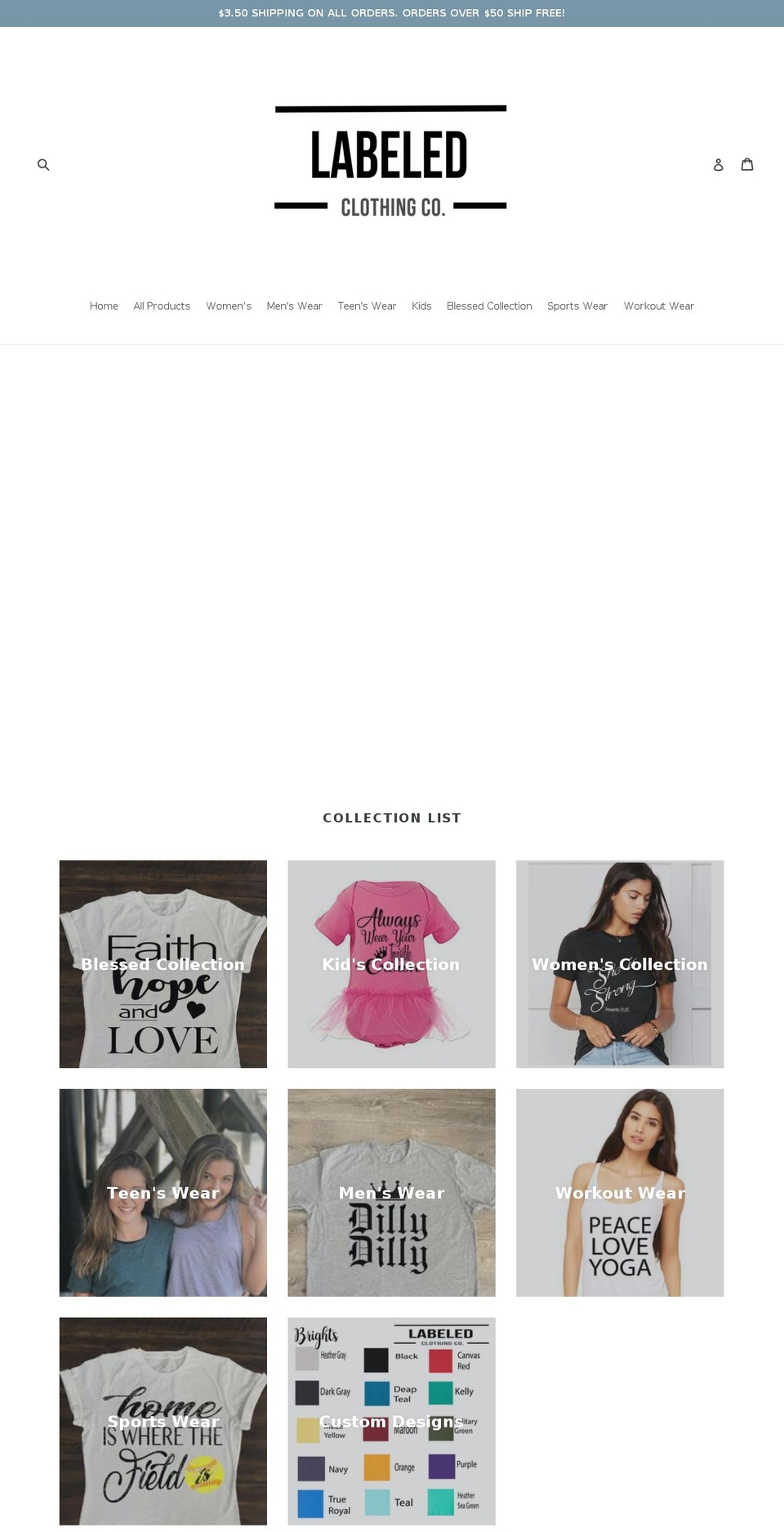 labeledclothingco.com — Shopify storefront screenshot
