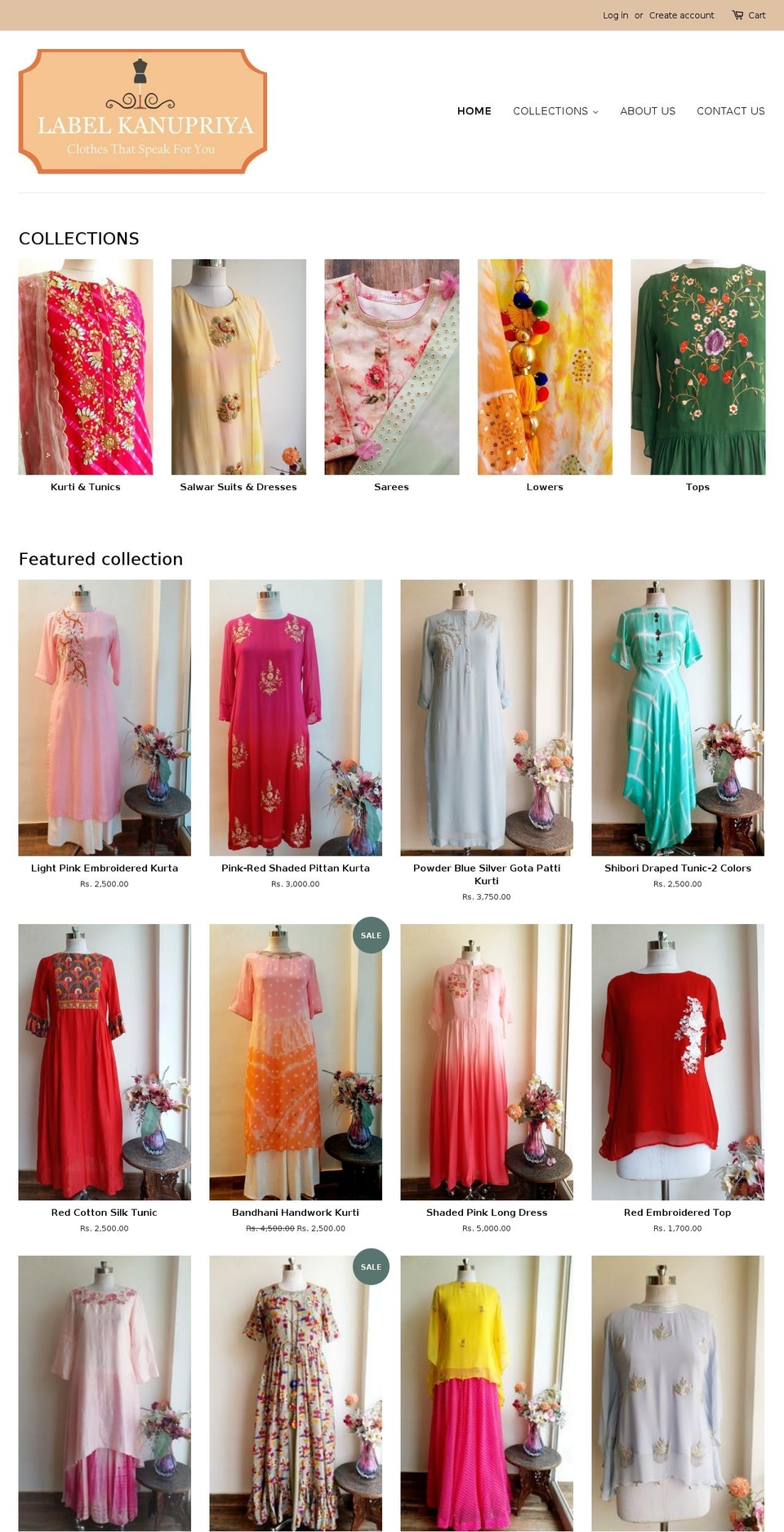 labelkanupriya.com — Shopify storefront screenshot