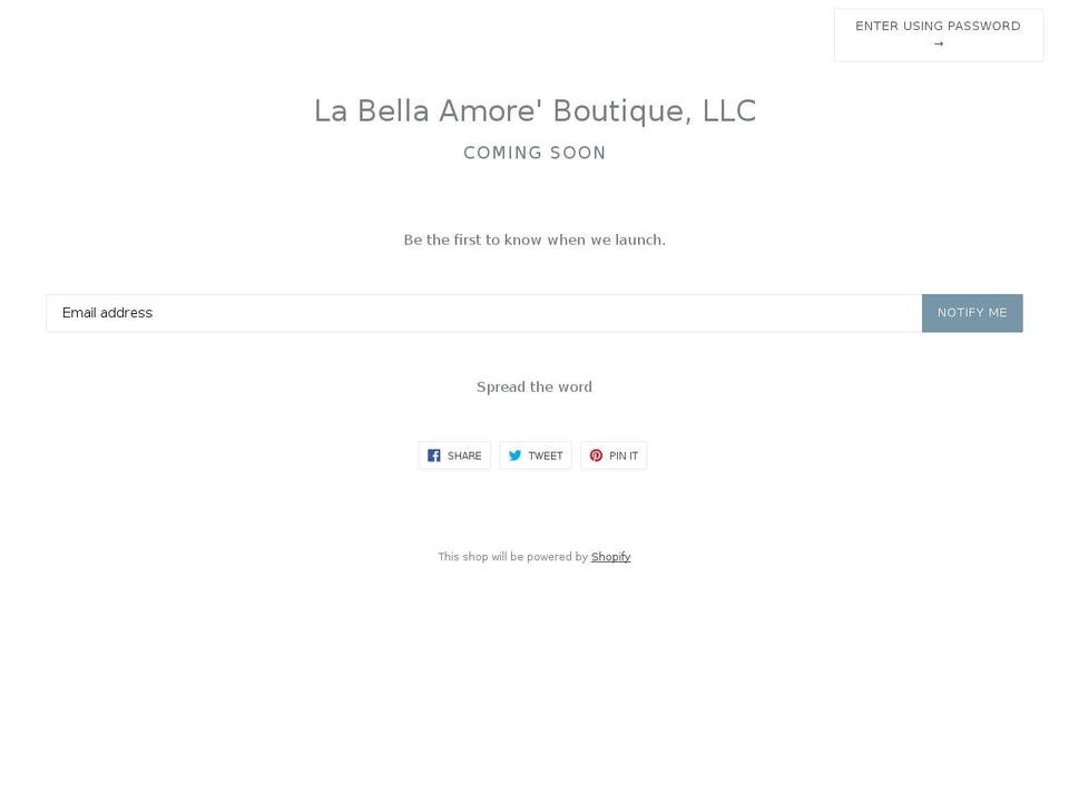 labellaamore.com shopify website screenshot