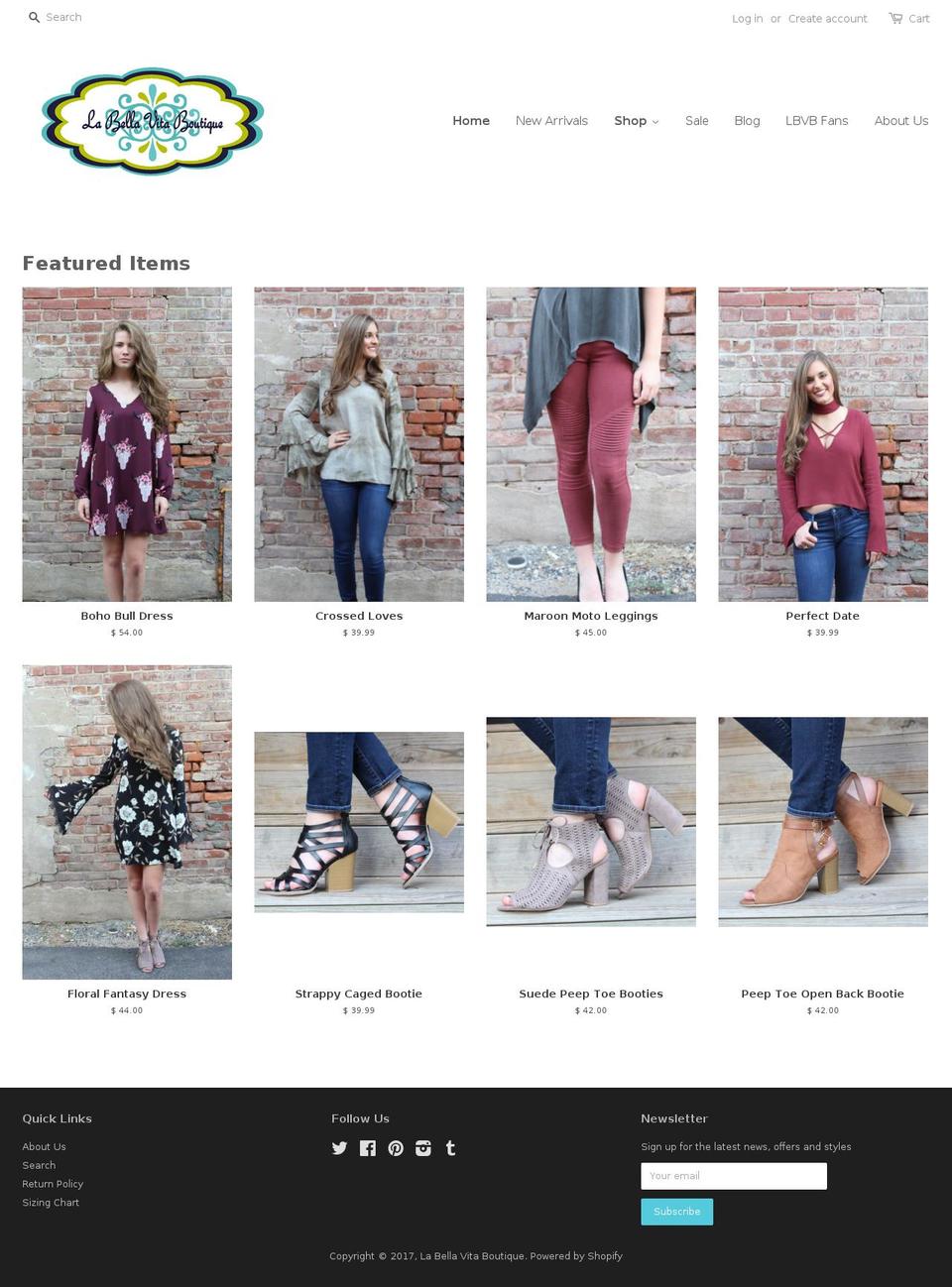 labellavitaboutique.com shopify website screenshot