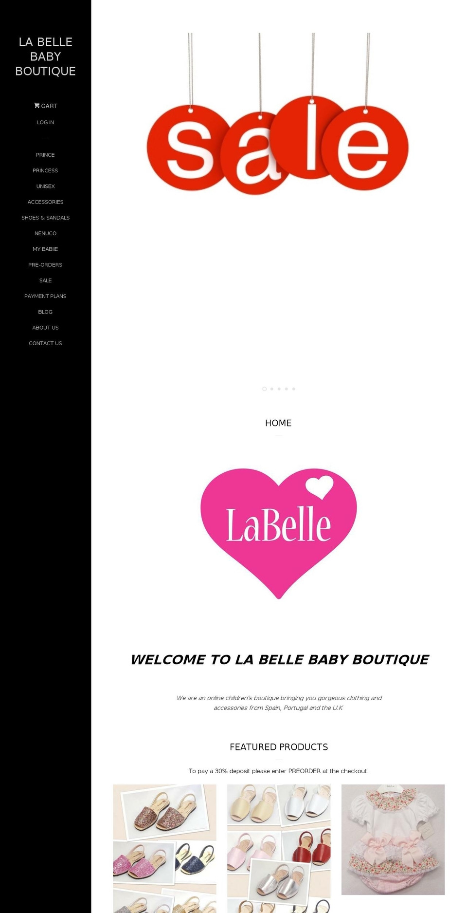 labellebabyboutique.com shopify website screenshot
