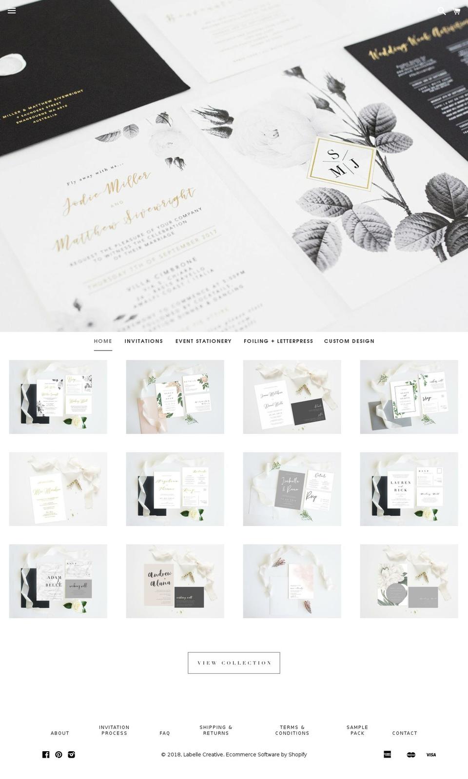 labelledesignsandevents.com — Shopify storefront screenshot