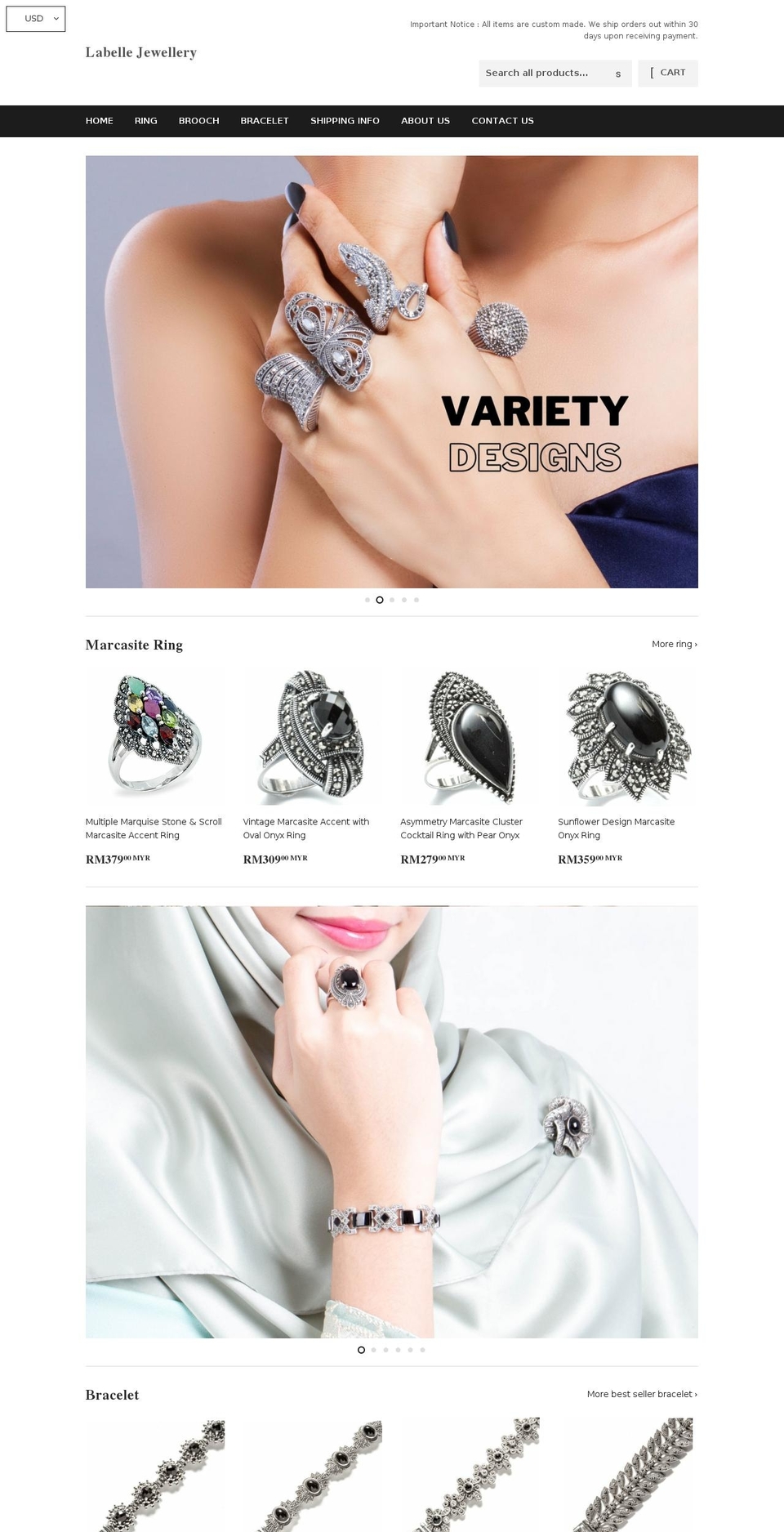 labellejewellery.com shopify website screenshot