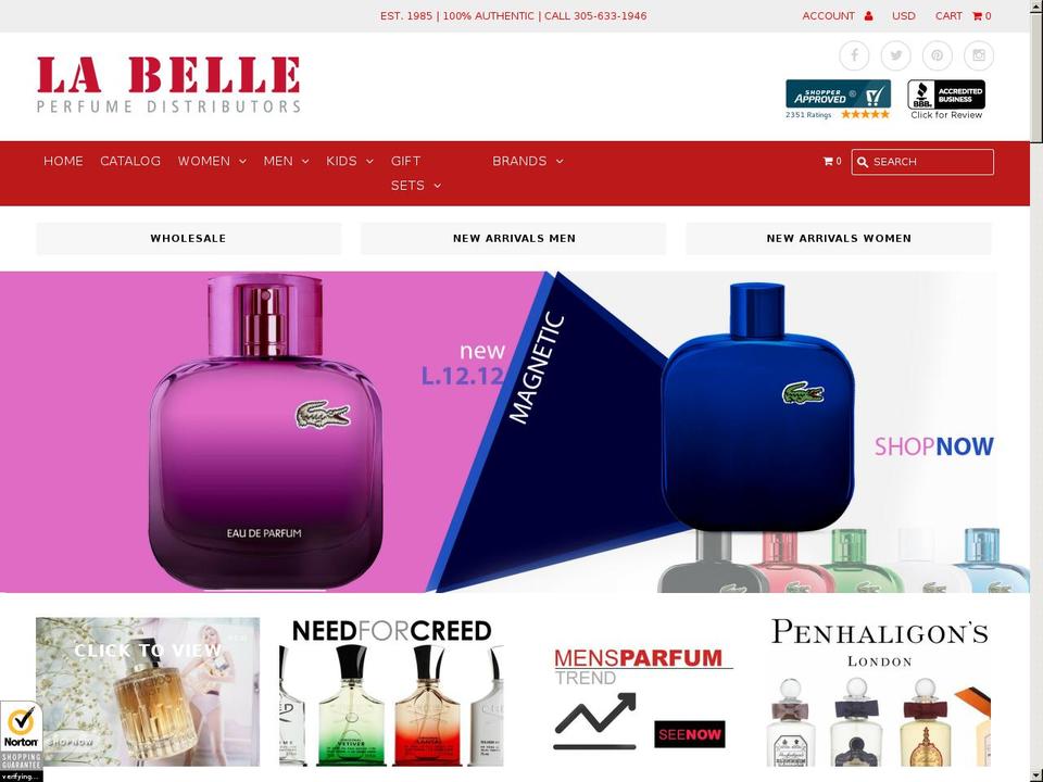 labelleperfumes.com shopify website screenshot