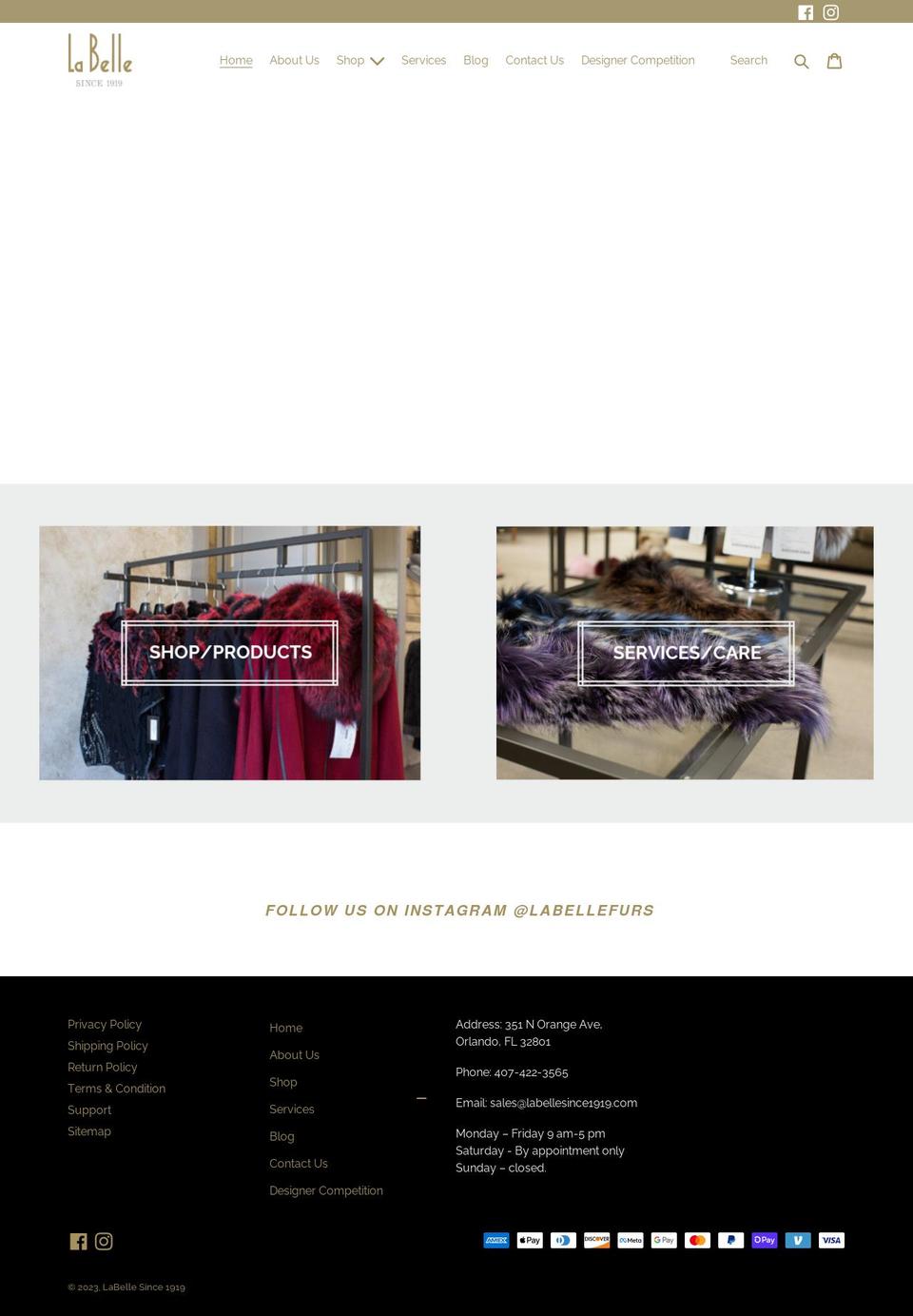 labellesince1919.com shopify website screenshot