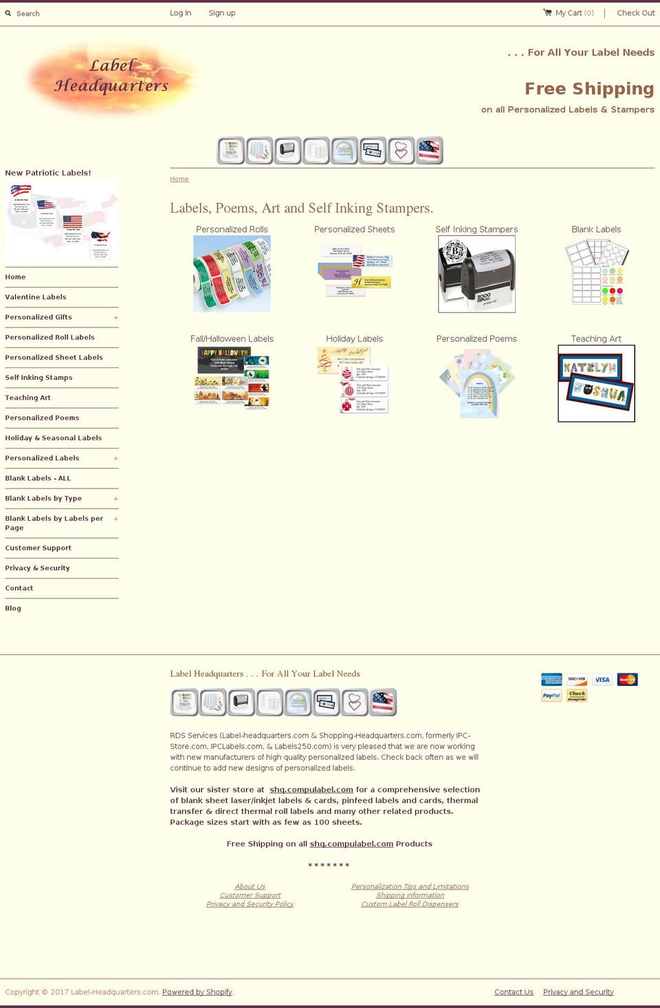 labels-headquarters.com shopify website screenshot