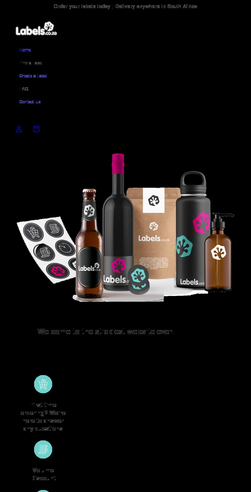 labels.co.za shopify website screenshot