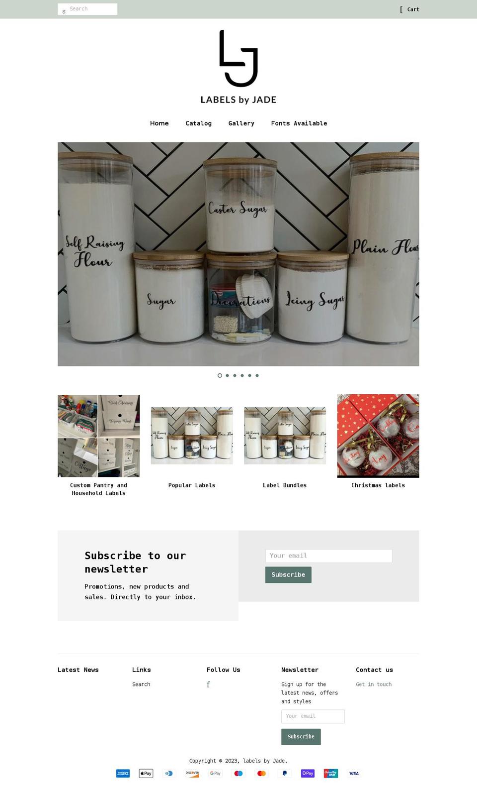 labelsbyjade.com shopify website screenshot