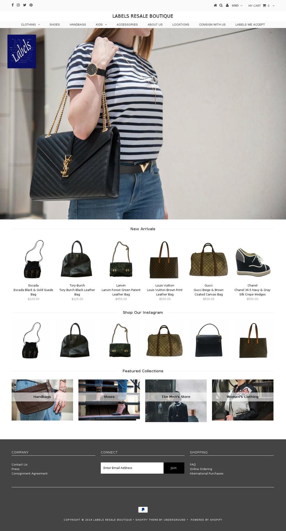 labelsresaleboutique.com — Shopify storefront screenshot